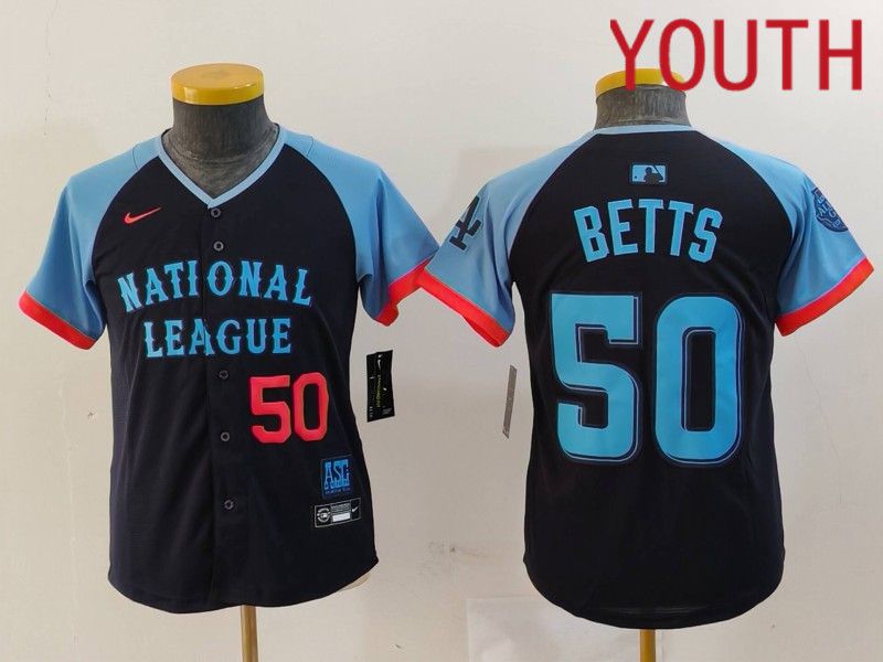 Youth Los Angeles Dodgers #50 Betts Blue All star 2024 Nike MLB Jersey style 8153